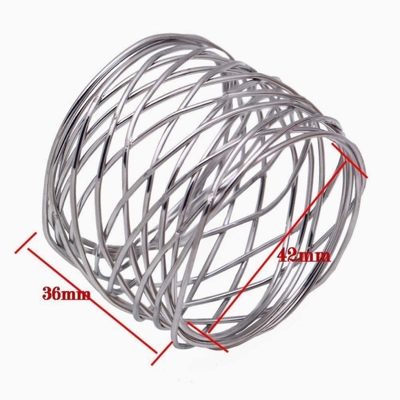 (12) Alloy Silver Finish Modern Napkin Rings New In Box - Picture 3 of 7